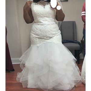 Plus Size Fit And Flare Mermaid Wedding Dress
